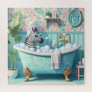 Puzzle Zebra prend un bain à bulles