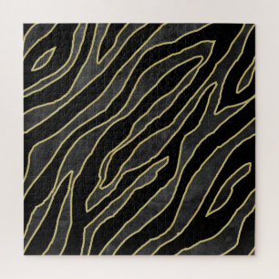 Puzzle Zebra Stripes : Abstrait Monochrome Sans Seamless.