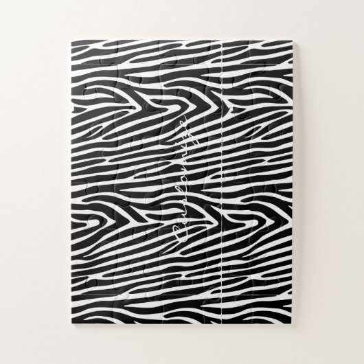 Puzzle Zebra Stripes Motif Thunder_Cove (Vertical)