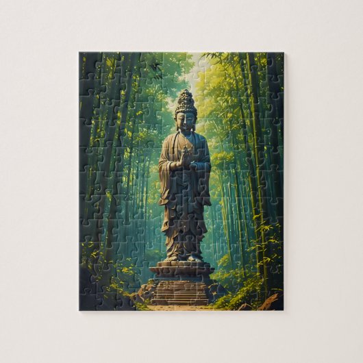 Puzzle Zen dans la forêt de bambou (Vertical)
