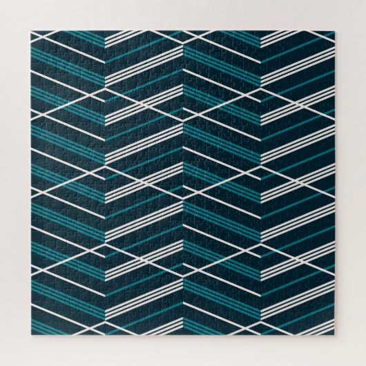 Puzzle zigzag Abstrait : élégant vintage géométrique. (Vertical)