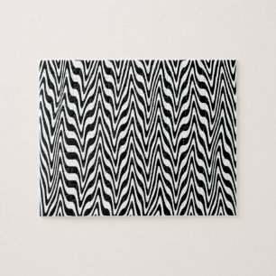 Puzzle Zigzag Abstrait noir et blanc
