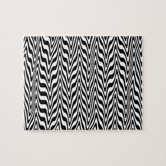 Puzzle Zigzag Abstrait noir et blanc (Horizontal)