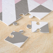Puzzle ZigZag géométrique rose et argent (Côté)