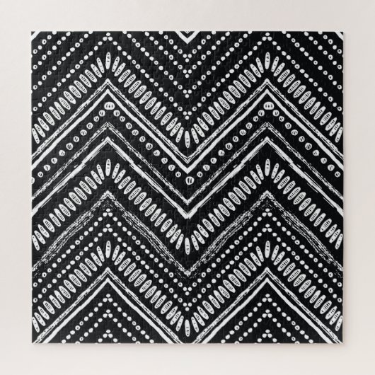 Puzzle Zigzag Stripes : Ethnique Dessinée À La Main (Vertical)