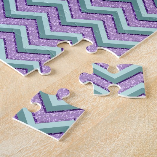 Puzzle ZigZag turquoise et Améthyste (Côté)