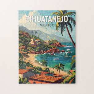 Puzzle Zihuatanejo Mexique Travel Art Vintage