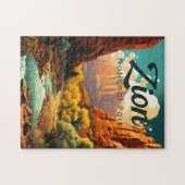 Puzzle Zion National Park Illustration Retro (Horizontal)