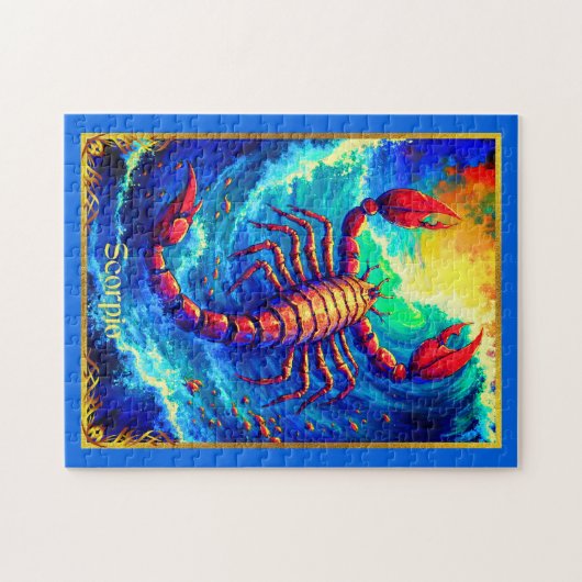 Puzzle Zodiac Sign Scorpio Emerging from Deep Waters (Horizontal)