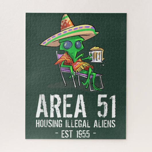 Puzzle Zone 51 Gag Cadeau OVNI Drunk Alien illégal (Vertical)