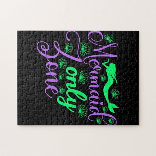 Puzzle Zone de sirène seulement dans Neon Green et Purple (Horizontal)