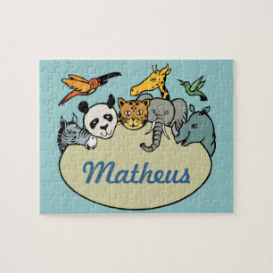 Puzzle zoo personnalisé animaux de famille