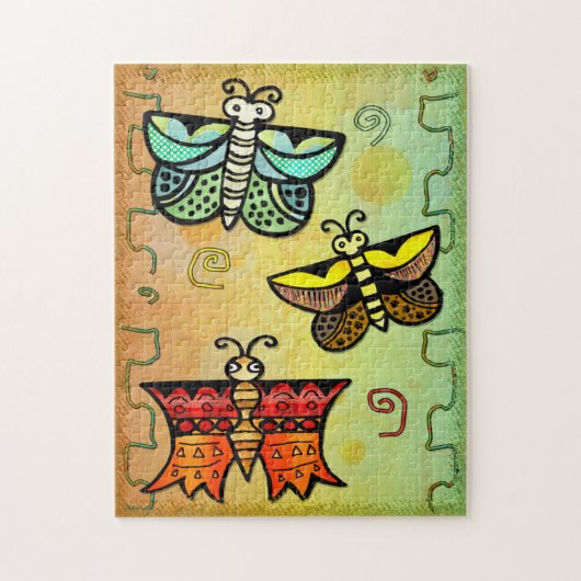 Puzzle Zuni Butterfly Folk Art (Vertical)