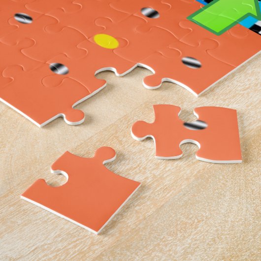 Puzzles Abstrait bleu noir orange (Côté)