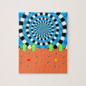 Puzzles Abstrait bleu noir orange (Vertical)