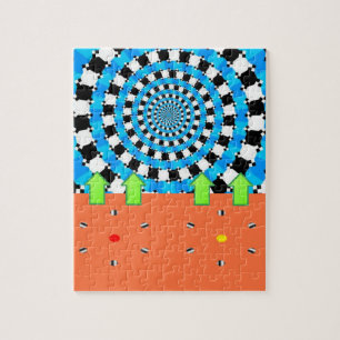 Puzzles Abstrait bleu noir orange