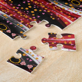 Puzzles Abstrait Rouge Noir Blanc (Côté)