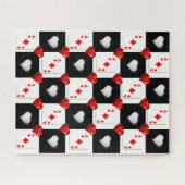 Puzzles Ace Diamonds, Cartes de jeu, Coeurs rouges (Horizontal)