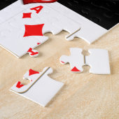 Puzzles Ace Diamonds, Cartes de jeu, Coeurs rouges (Côté)