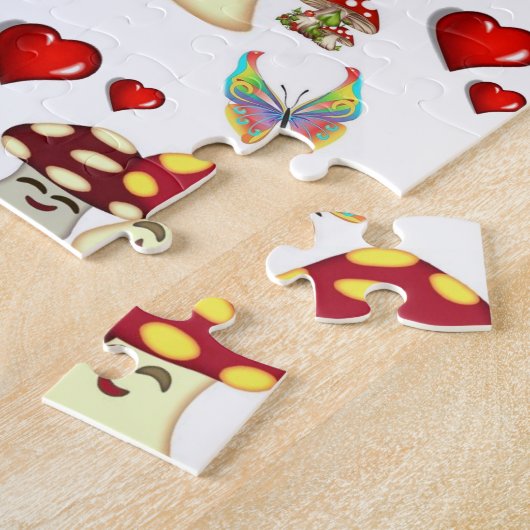 Puzzles Ange Blanc Champignons Papillon (Côté)