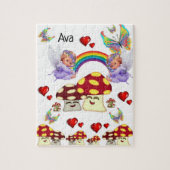 Puzzles Ange Blanc Champignons Papillon (Vertical)