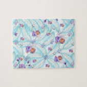 Puzzles Ange Coeurs pourpres Plumes bleues (Horizontal)