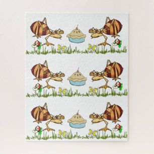 Puzzles Ants Pomme tarte Papillon en herbe