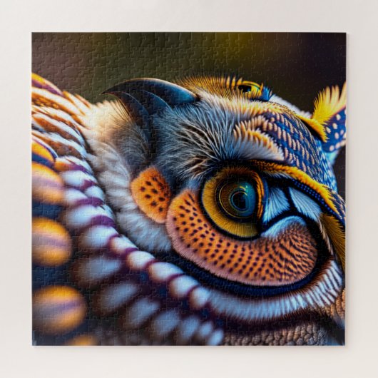 Puzzles avec macro photo hibou (Horizontal)