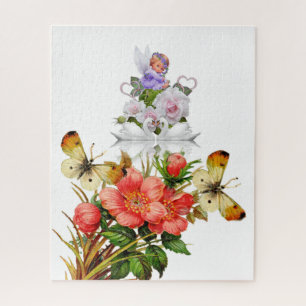 Puzzles Baby Angel Swans Flowers Floral Legpuzzel