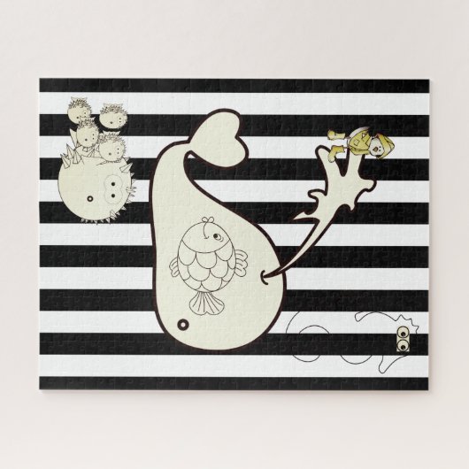 Puzzles Baleines Blancs et Noirs (Horizontal)