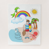 Puzzles Beach Fun Bum Rainbow Octopus Sun (Vertical)