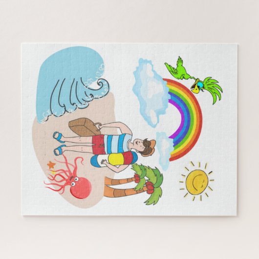 Puzzles Beach Fun Bum Rainbow Octopus Sun (Horizontal)