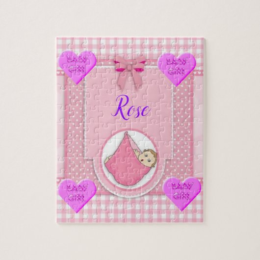 Puzzles Bébé Fille rose (Vertical)