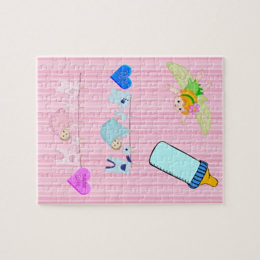 Puzzles Bébé Grille Fille rose (Horizontal)