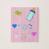 Puzzles Bébé Grille Fille rose (Vertical)