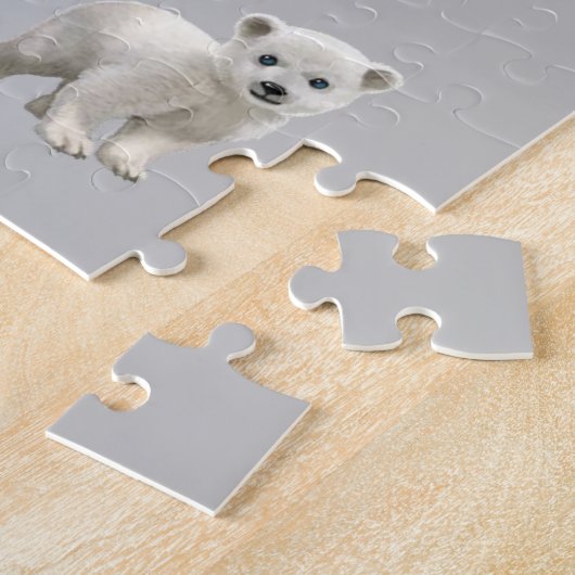 Puzzles Bébé Ours Polaire Argent (Côté)