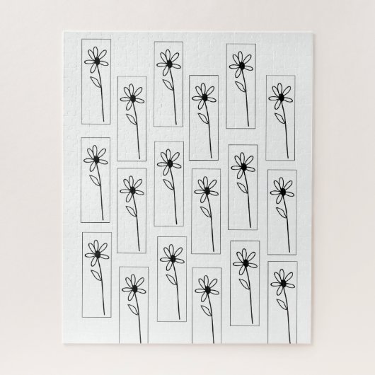 Puzzles Black Flowers Legpuzzel (Verticaal)