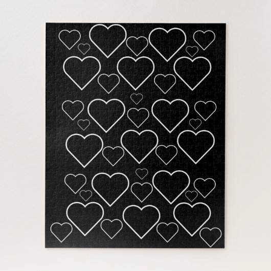 Puzzles Black White Hearts Legpuzzel (Verticaal)