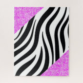 Puzzles Black & White Leopard Paars Pattern Legpuzzel (Verticaal)