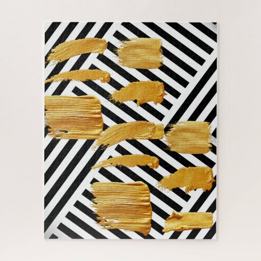 Puzzles Black & White Stripe Gold (Vertical)
