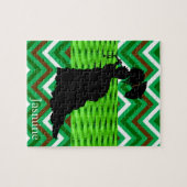Puzzles blanc vert noir Chevron femme (Horizontal)