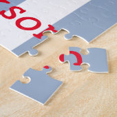 Puzzles Bleu & Blanc Stripe Chien Bone Boy (Côté)