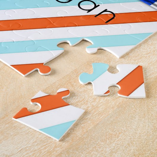 Puzzles Bleu Orange Bleu Bande Aztèque (Côté)