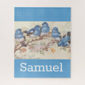 Puzzles Blue Birds Vintage (Vertical)