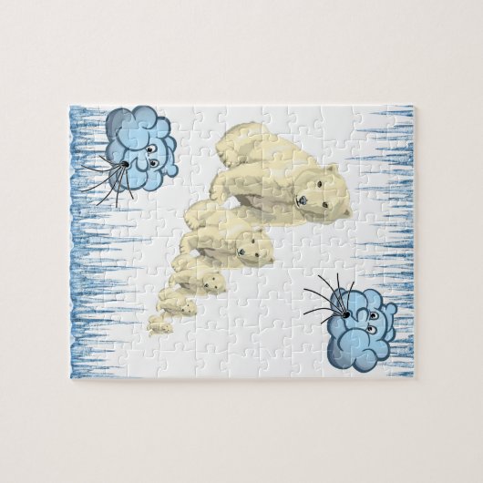 Puzzles Blue Clouds Polar Beren Ice Legpuzzel (Horizontaal)