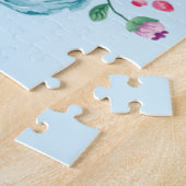 Puzzles Blue Floral Flowers Legpuzzel (Zijkant)