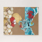 Puzzles Blue Octopus Crab Beach Shells Ocean Waves (Horizontal)