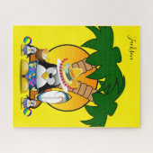 Puzzles Blue Penguin Surfer Sombrero (Horizontal)