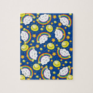 Puzzles Blue Rainbow Sun Clouds Stars Legpuzzel