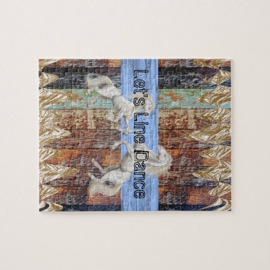 Puzzles Bois Cheval Blanc Let's Line Dance (Horizontal)